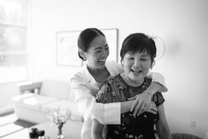 Bride and her mom at Aspen Meadows Resort