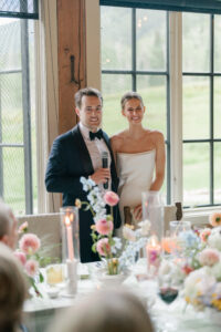 Couple at Colorado wedding reception
