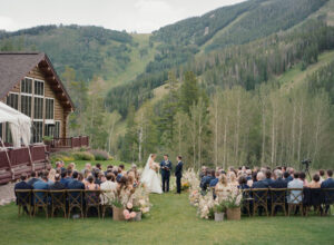 Ceremony at Beanos Cabin wedding in Colorado