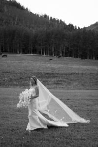 Bride during wedding at T Lazy 7 Ranch