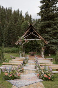 Mountain ceremony at Dunton Hot Springs luxury wedding venue
